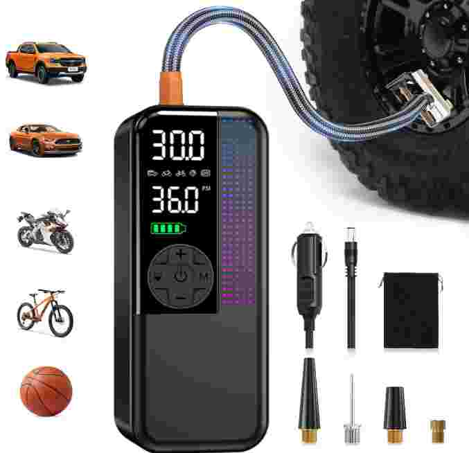 Tire Inflator Portable Air Compressor, 150 PSI Cordless Air Pump